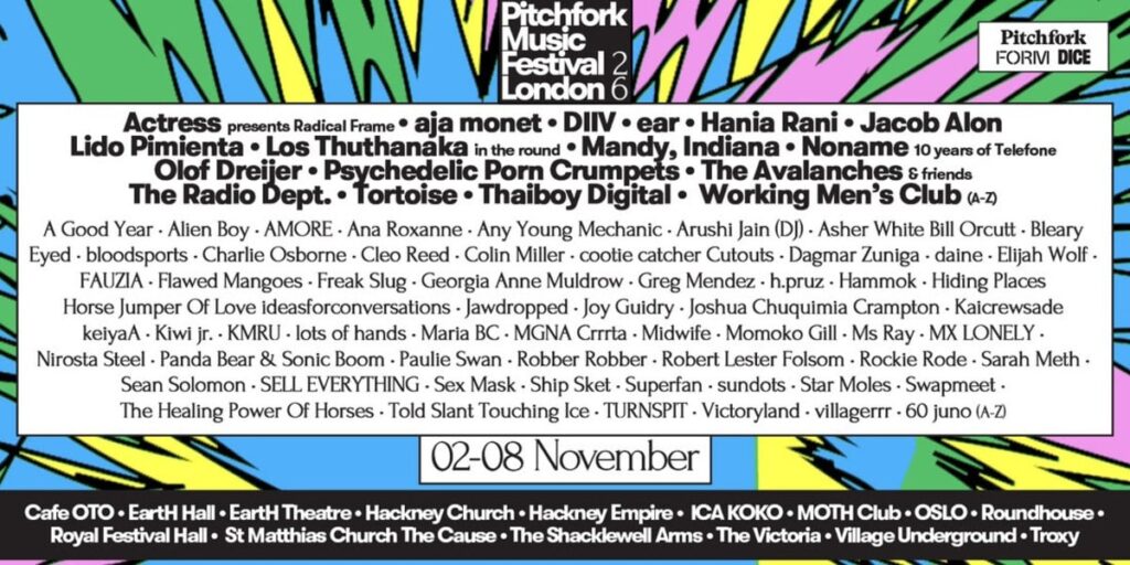 pitchfork music festival london unveils second wav